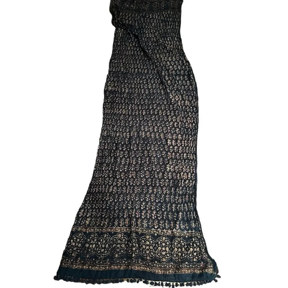 Naga Selection da Blue Tassel Lightweight Scarf Sarong Shawl Vacation Rectangle